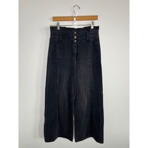 Habitual Jeans Womens 8/29 Black Wide Leg Baggy High Rise Dark Wash Y2K Denim